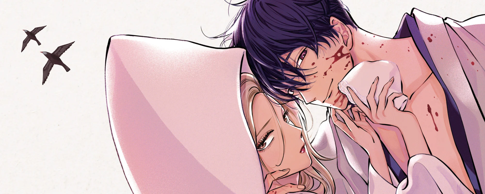 Satoko Kirigaya and Shinpei Goto in the official Firefly Wedding manga artwork